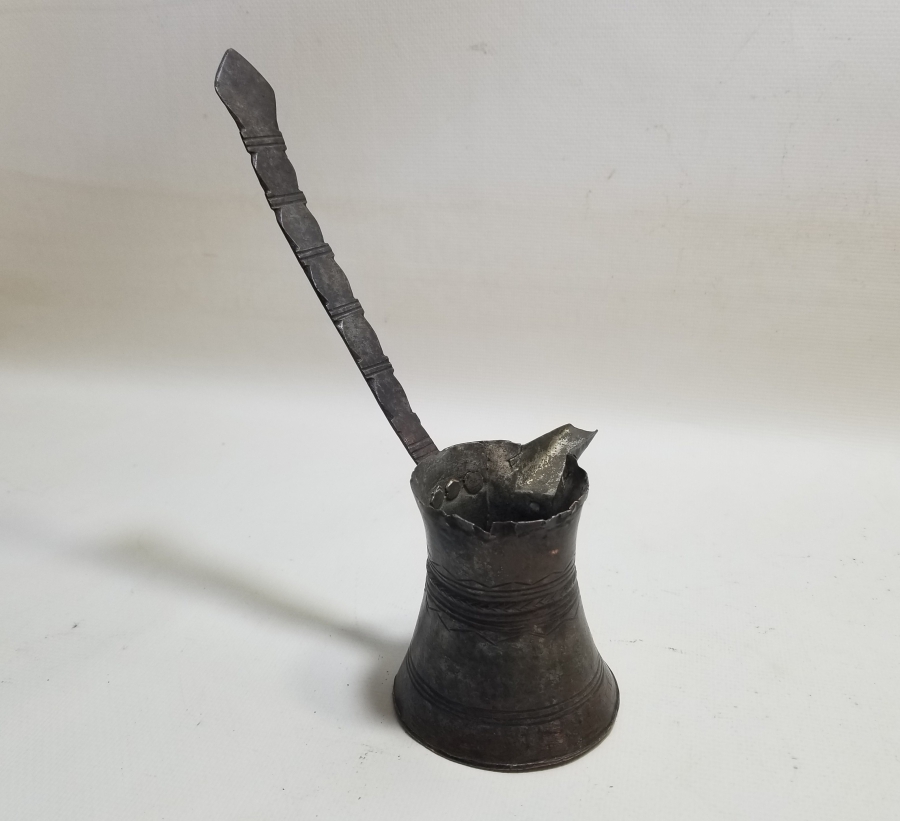 ÜZERİ KALEM İŞÇİLİKLİ OSMANLI DÖNEMİ EDİRNE YAPIMI KAHVE CEZVESİ