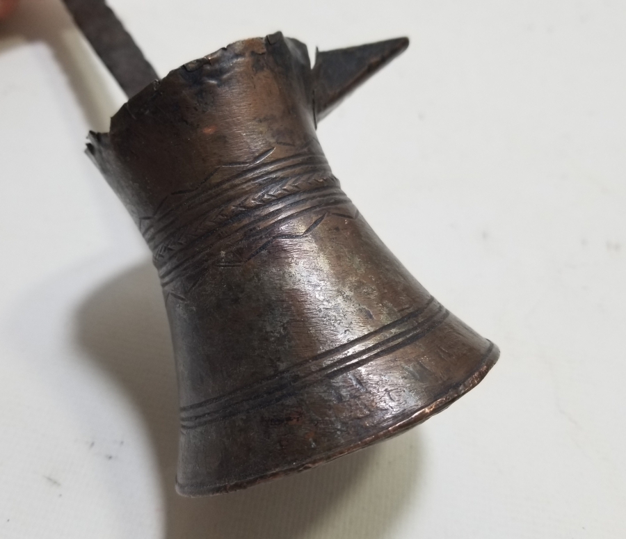 ÜZERİ KALEM İŞÇİLİKLİ OSMANLI DÖNEMİ EDİRNE YAPIMI KAHVE CEZVESİ