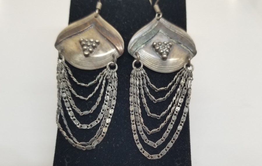 KABARTMA İŞÇİLİKLİ ÖZEL YAPIM GÜMÜŞ KÜPE