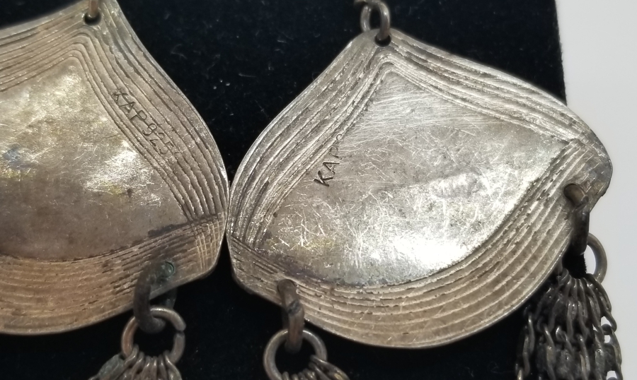 KABARTMA İŞÇİLİKLİ ÖZEL YAPIM GÜMÜŞ KÜPE