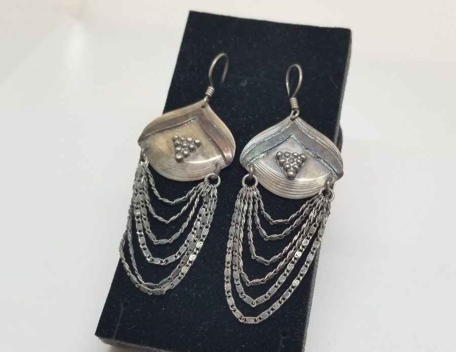 KABARTMA İŞÇİLİKLİ ÖZEL YAPIM GÜMÜŞ KÜPE