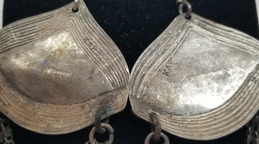 KABARTMA İŞÇİLİKLİ ÖZEL YAPIM GÜMÜŞ KÜPE