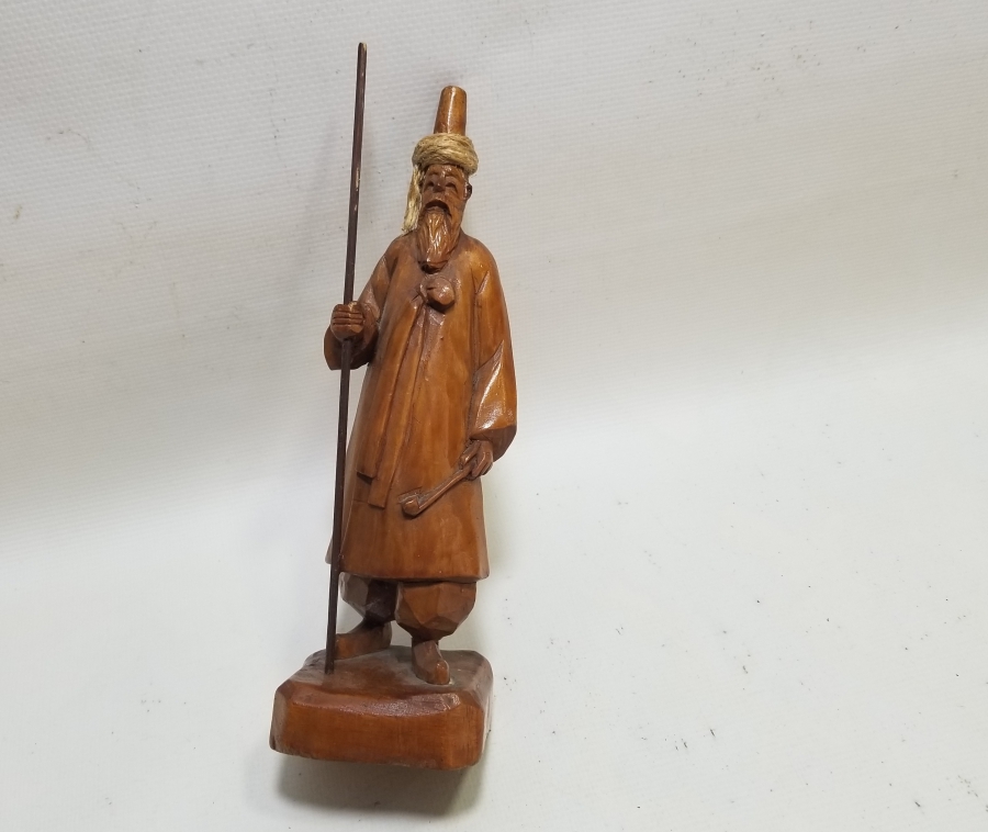 OSMANLI DÖNEMİ EL OYMA AHŞAP BEKTAŞİ DERVİŞ FİGÜRÜ