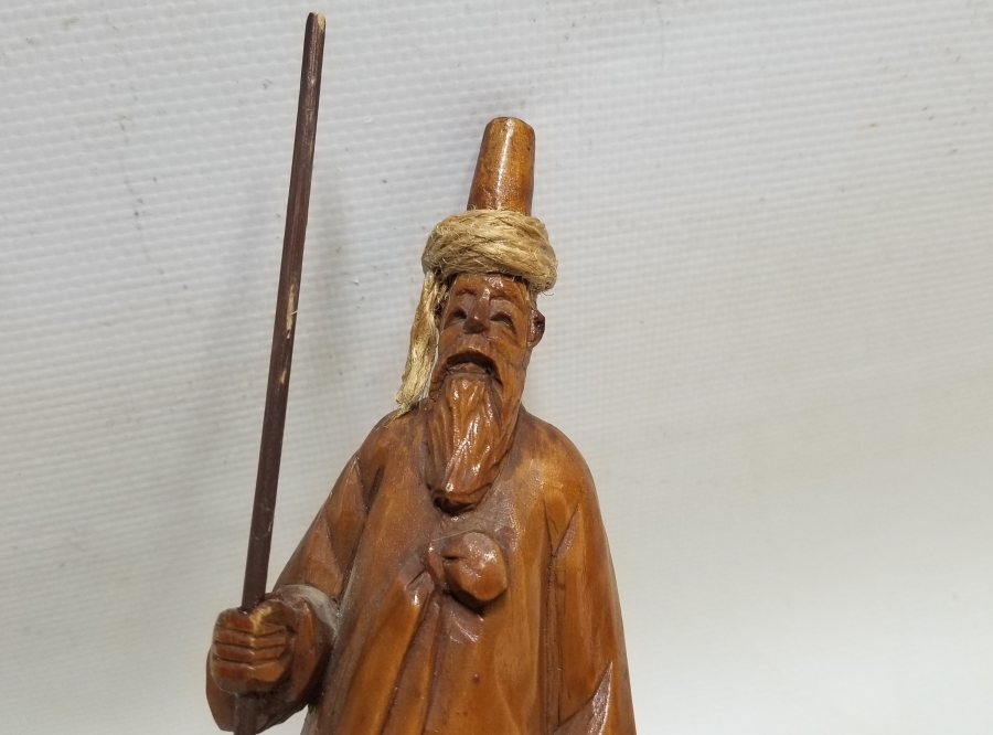 OSMANLI DÖNEMİ EL OYMA AHŞAP BEKTAŞİ DERVİŞ FİGÜRÜ