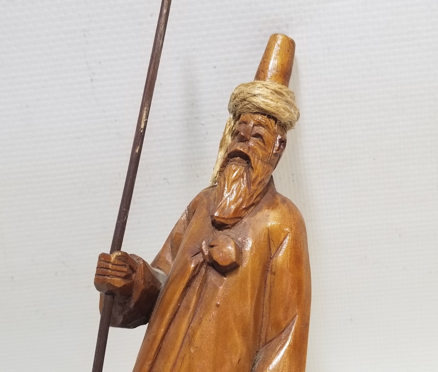 OSMANLI DÖNEMİ EL OYMA AHŞAP BEKTAŞİ DERVİŞ FİGÜRÜ