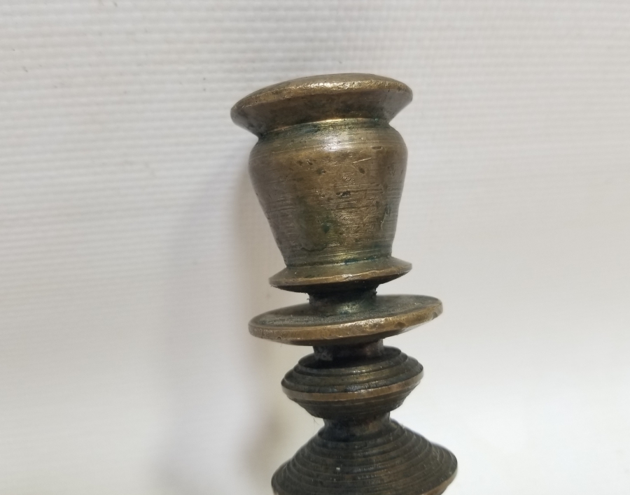 NADİR TİPTE OSMANLI DÖNEMİ BRONZ HATTAT ŞAMDANI