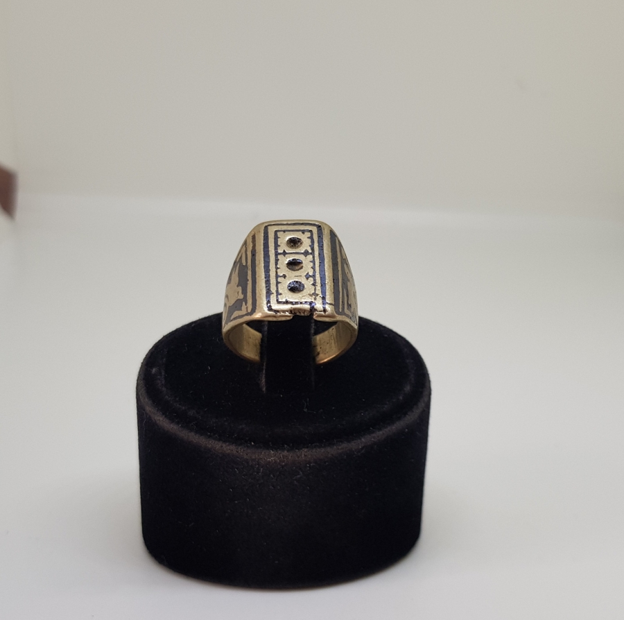 ÜZERİ SIĞIRCIK FİGÜRLÜ OSMANLI DÖNEMİ SAVATLI ERMENİ İŞİ VAN YÜZÜK