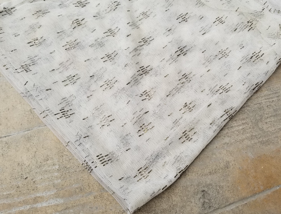 ANTİKA GÜMÜŞ TELKIRMA İŞÇİLİKLİ BÜYÜK BOY GELİN ÖRTÜSÜ