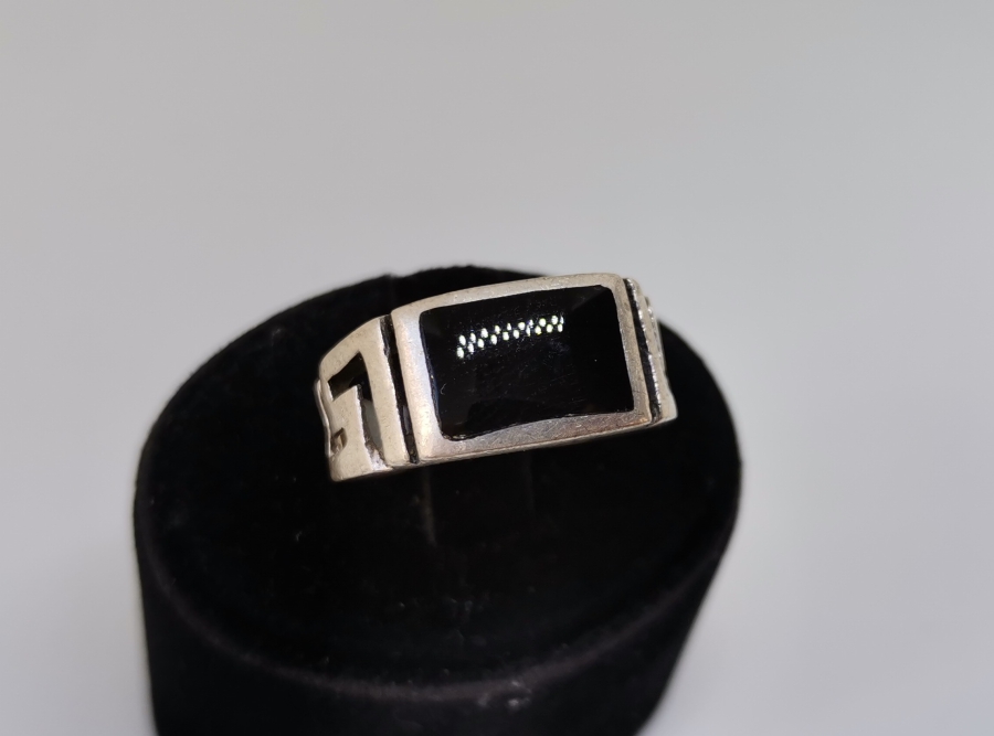 ÜZERİ MİNE İŞÇİLİKLİ GÜMÜŞ YÜZÜK