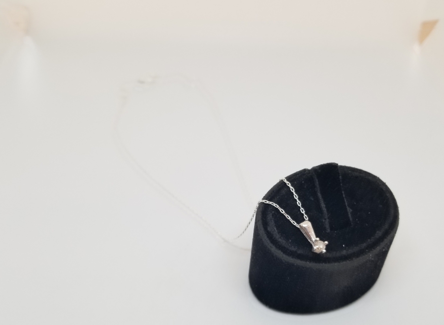 PIRLANTA TAŞLI ÖZEL YAPIM GÜMÜŞ KOLYE