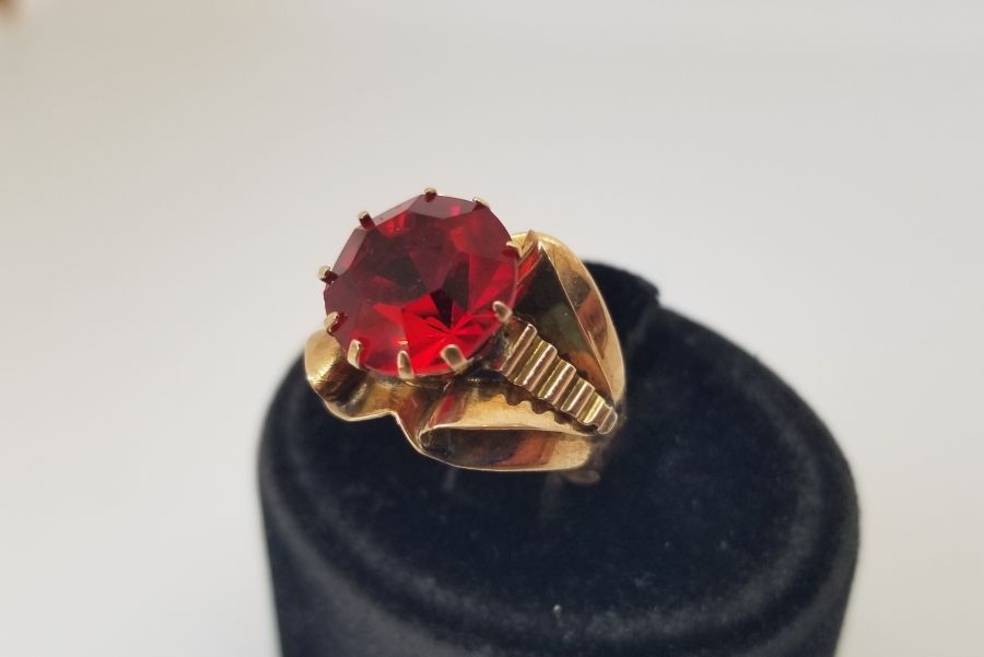 YAKUT TAŞLI ÖZEL YAPIM OSMANLI DÖNEMİ ALTIN YÜZÜK