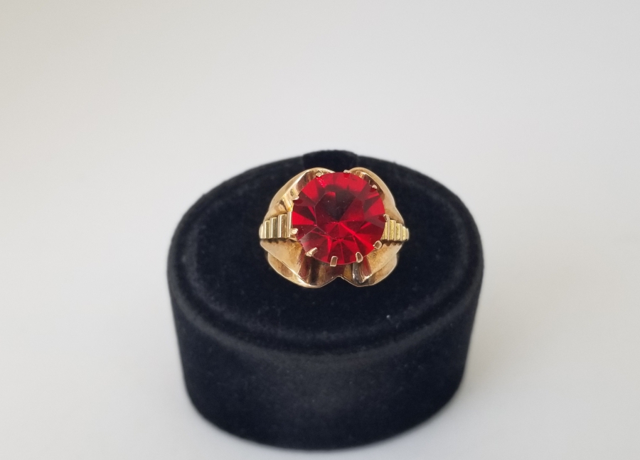 YAKUT TAŞLI ÖZEL YAPIM OSMANLI DÖNEMİ ALTIN YÜZÜK