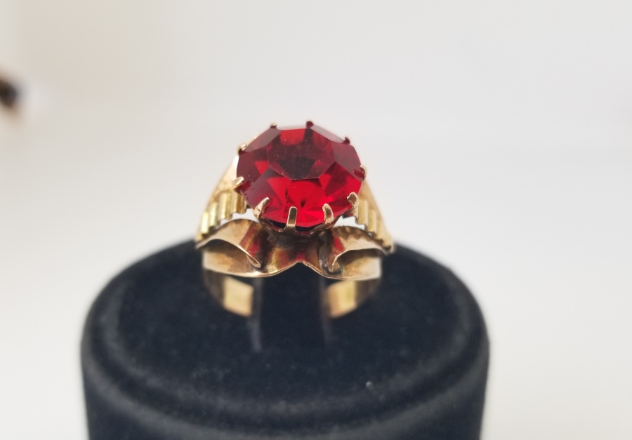 YAKUT TAŞLI ÖZEL YAPIM OSMANLI DÖNEMİ ALTIN YÜZÜK