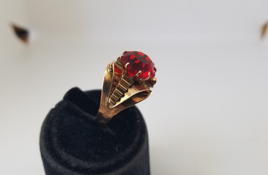 YAKUT TAŞLI ÖZEL YAPIM OSMANLI DÖNEMİ ALTIN YÜZÜK