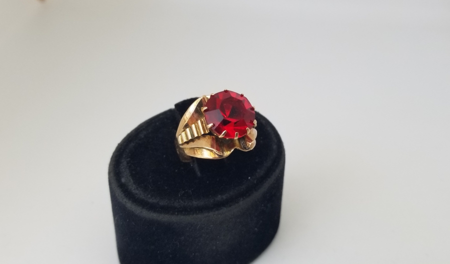 YAKUT TAŞLI ÖZEL YAPIM OSMANLI DÖNEMİ ALTIN YÜZÜK