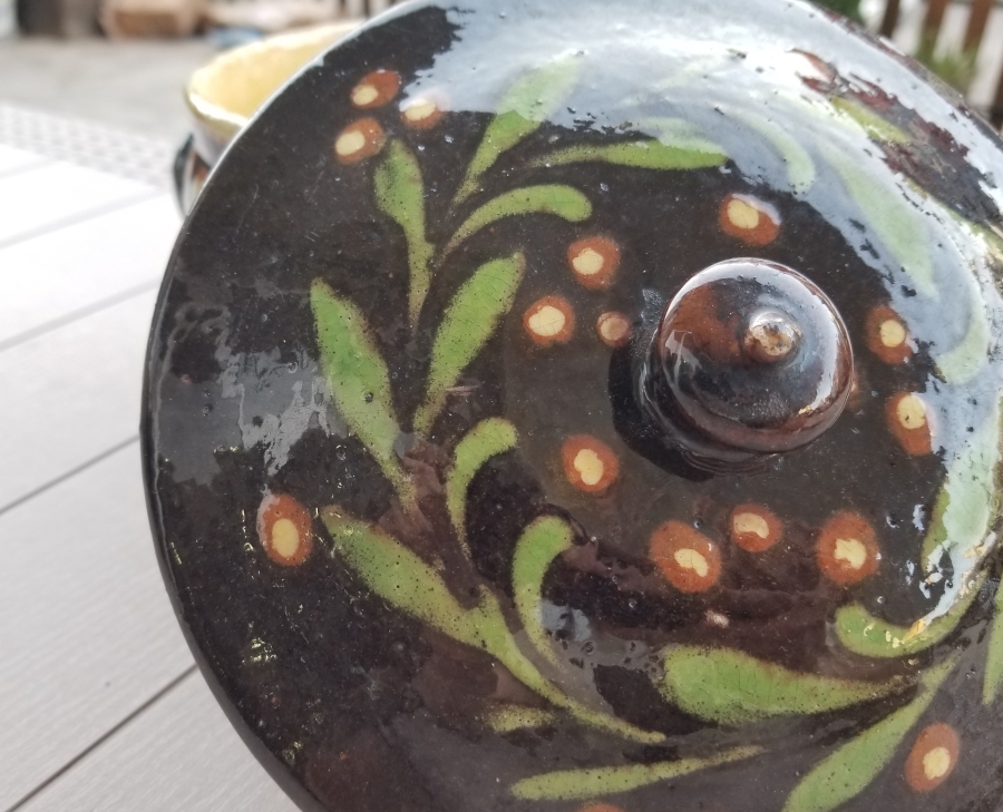 NADİR TİPTE İÇİ OSMANLICA YAZILI ÇANAKKALE BÜYÜK BOY KAPAKLI KASE