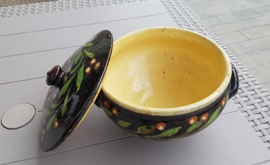 NADİR TİPTE İÇİ OSMANLICA YAZILI ÇANAKKALE BÜYÜK BOY KAPAKLI KASE