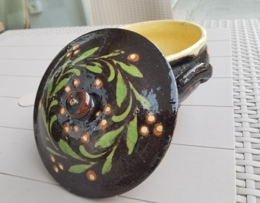 NADİR TİPTE İÇİ OSMANLICA YAZILI ÇANAKKALE BÜYÜK BOY KAPAKLI KASE