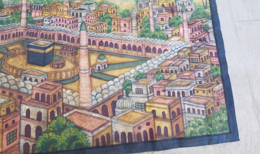 OSMANLI DÖNEMİ BÜYÜK BOY EL ÇİZİMİ KABE-İ ŞERİF