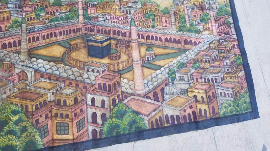 OSMANLI DÖNEMİ BÜYÜK BOY EL ÇİZİMİ KABE-İ ŞERİF