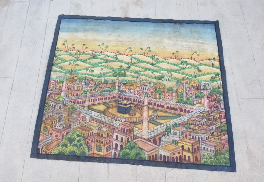 OSMANLI DÖNEMİ BÜYÜK BOY EL ÇİZİMİ KABE-İ ŞERİF