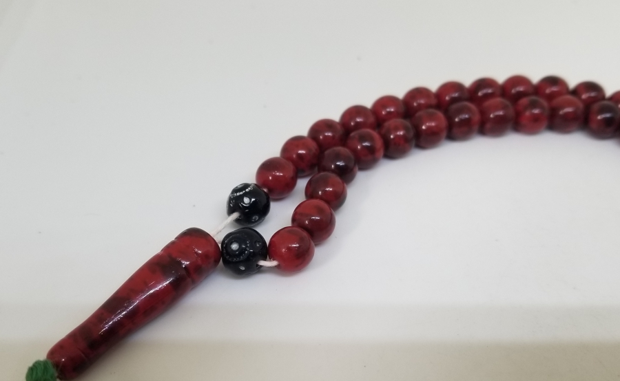 OSMANLI DÖNEMİ MERCANİ RENKTE BEYKOZ NAMAZ - ZİKİR TESPİHİ