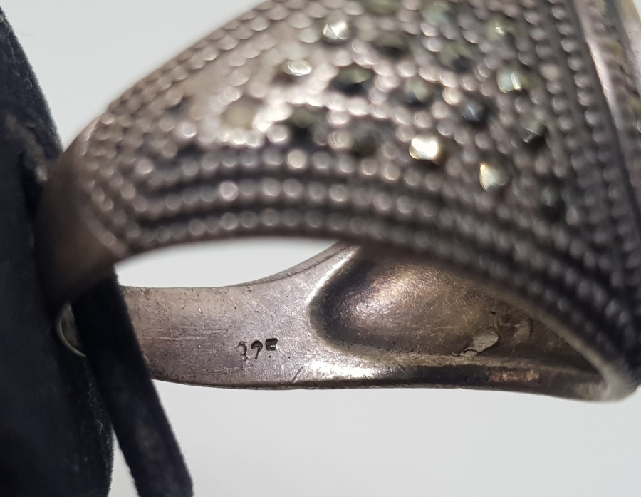 ÜZERİ MARGAZİT TAŞLI VE OSMANLI TUĞRALI GÜMÜŞ YÜZÜK