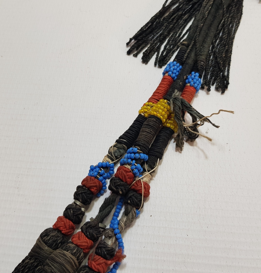 ÜZERİ OPAL BONCUKLARLA SÜSLÜ İPEK İBRİŞİM ÇOK NADİR VAN YÖRESİ GELİN SAÇI - FES SÜSÜ