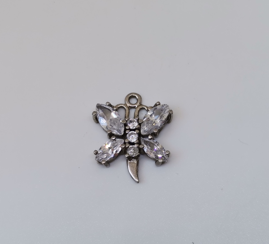 AQUAMARİN TAŞLI KELEBEK TAŞLI GÜMÜŞ KOLYE UCU