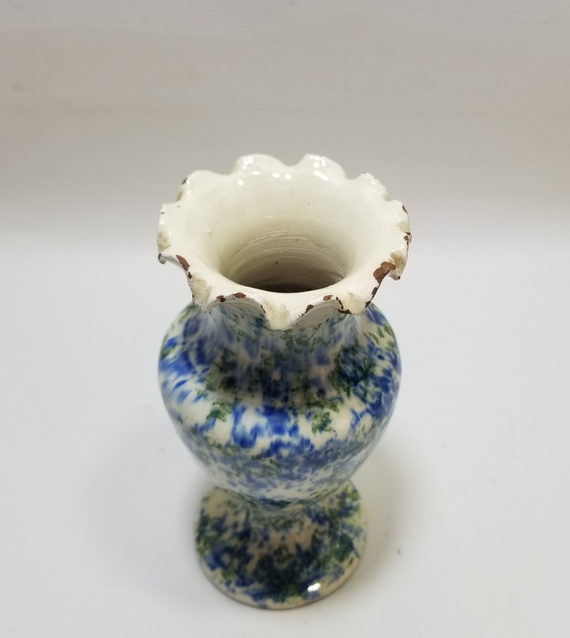 NADİR RENKTE EL BOYAMA İŞÇİLİKLİ ANTİKA KÜTAHYA VAZO