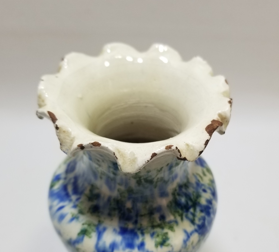 NADİR RENKTE EL BOYAMA İŞÇİLİKLİ ANTİKA KÜTAHYA VAZO