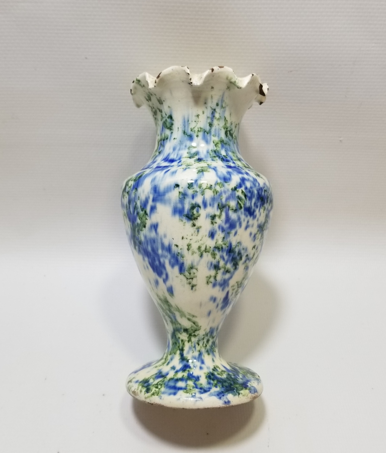 NADİR RENKTE EL BOYAMA İŞÇİLİKLİ ANTİKA KÜTAHYA VAZO