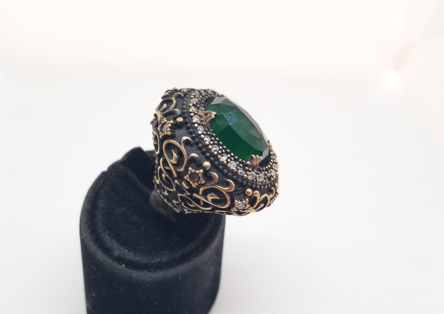 HÜRREM MODEL KABARTMA İŞÇİLİKLİ BÜYÜK BOY YÜZÜK