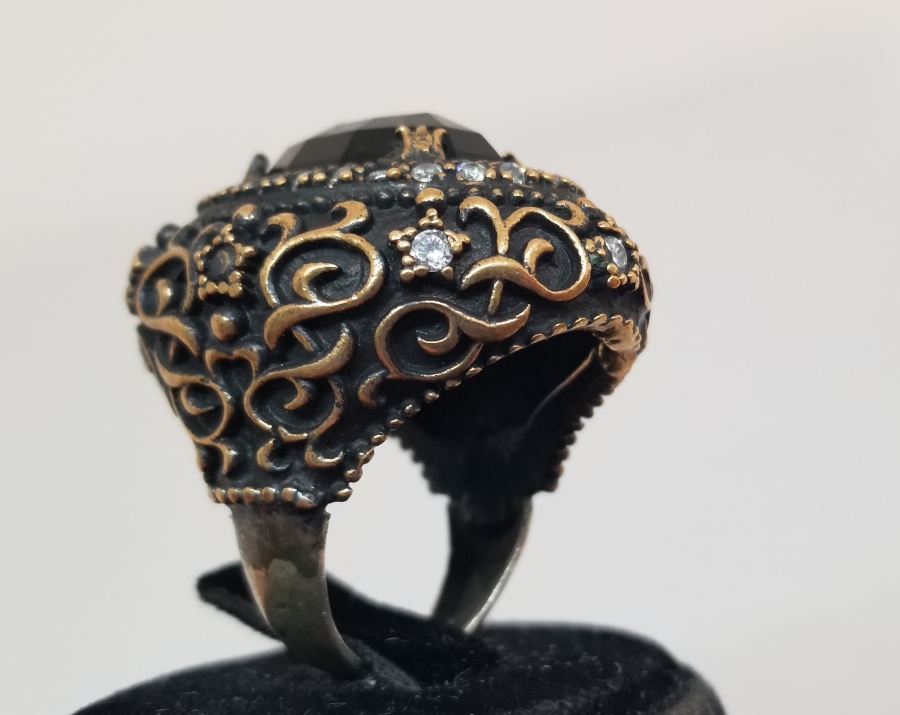 HÜRREM MODEL KABARTMA İŞÇİLİKLİ BÜYÜK BOY YÜZÜK