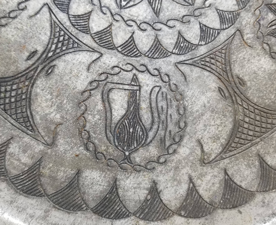 OSMANLI DÖNEMİ ÜZERİ İŞLEMELİ BAKIR AĞIR YAPILI KAHVE TEPSİSİ