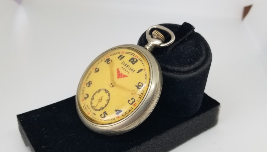 TEPEDEN KURMALI ANTİKA SERKISOF MARKA CEP SAATİ