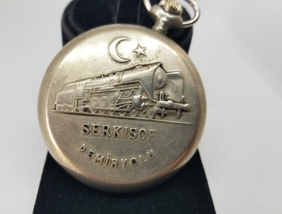 TEPEDEN KURMALI ANTİKA SERKISOF MARKA CEP SAATİ