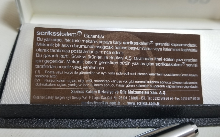 ORİJİNAL KUTUSUNDA SCRİKSS MARKA DOLMA KALEM
