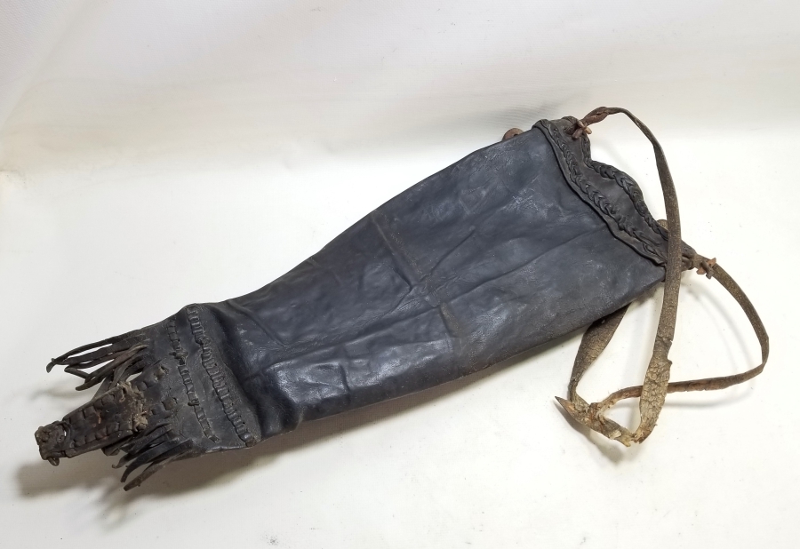 OSMANLI DÖNEMİ DERİDEN MAMUL ÇOK NADİR SADAK - OKÇU ÇANTASI