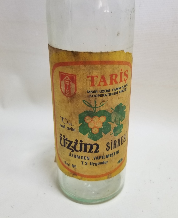 ORİJİNAL ETİKETİYLE ANTİKA ÜZÜM SİRKESİ ŞİŞESİ