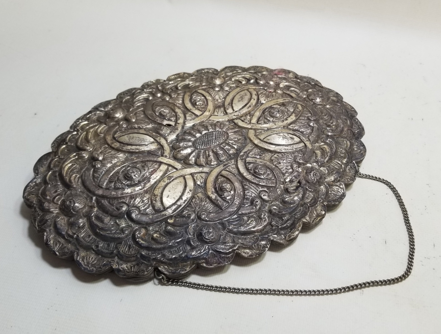 KABARTMA İŞÇİLİKLİ ANTİKA GÜMÜŞ AYNA PARÇASI