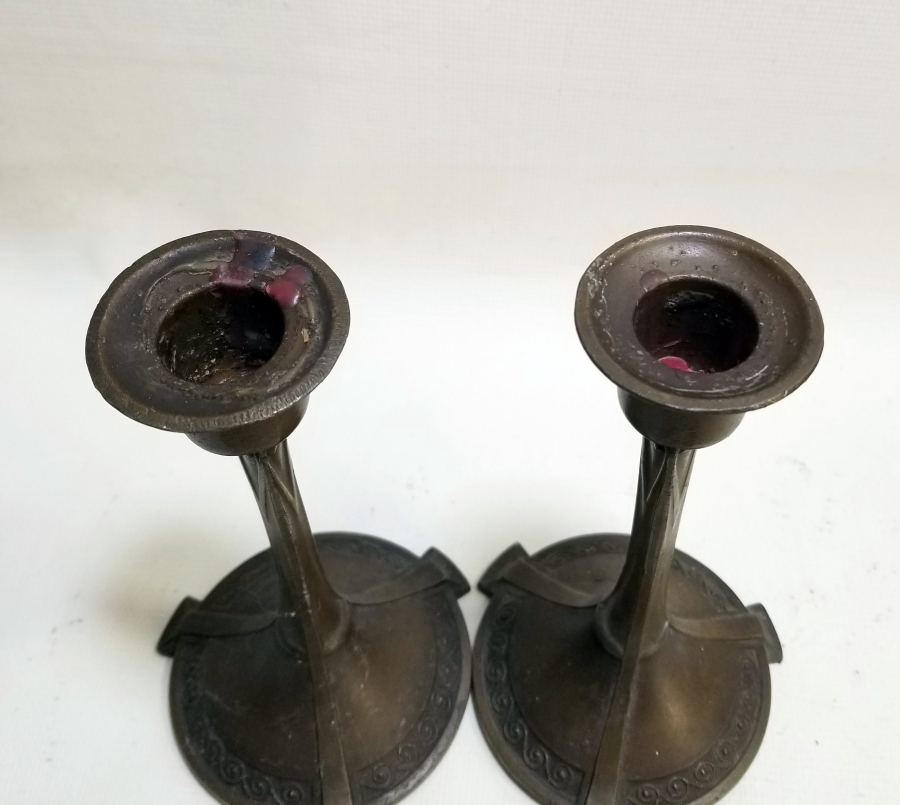 KABARTMA İŞÇİLİKLİ ANTİKA ÇİFT ŞAMDAN