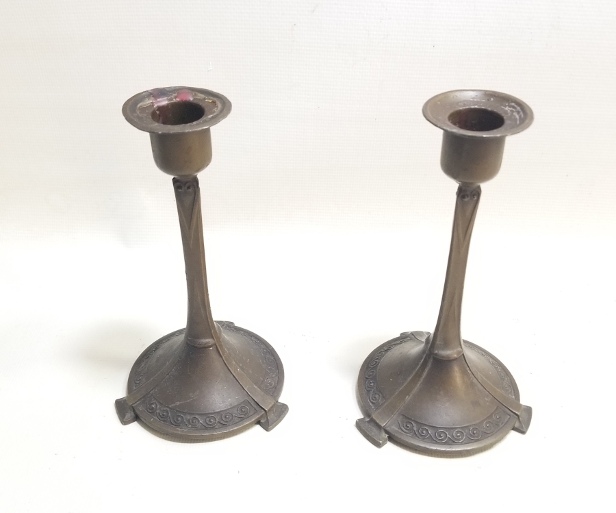 KABARTMA İŞÇİLİKLİ ANTİKA ÇİFT ŞAMDAN