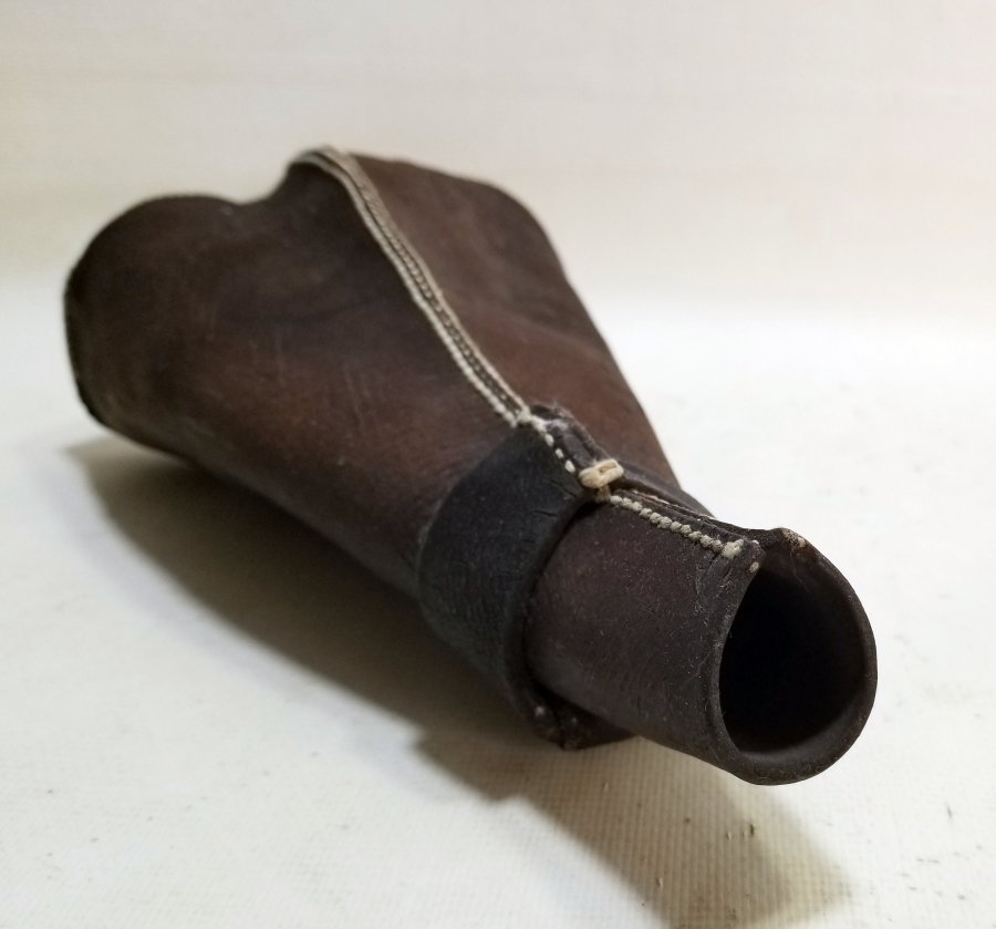 OSMANLI DÖNEMİ DERİDEN MAMUL NADİR YENİÇERİ BARUTLUK