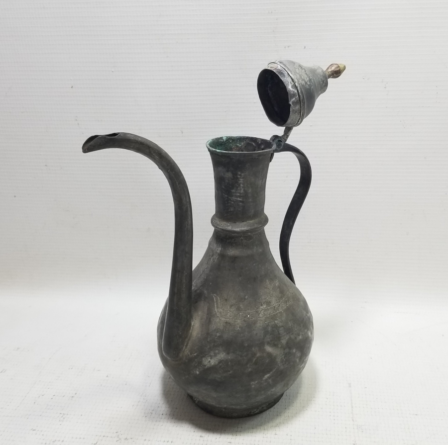 ÜZERİ İŞLEMELİ OSMANLI DÖNEMİ BAKIR ZEMZEM İBRİĞİ