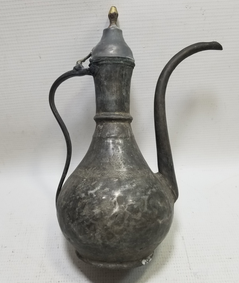 ÜZERİ İŞLEMELİ OSMANLI DÖNEMİ BAKIR ZEMZEM İBRİĞİ