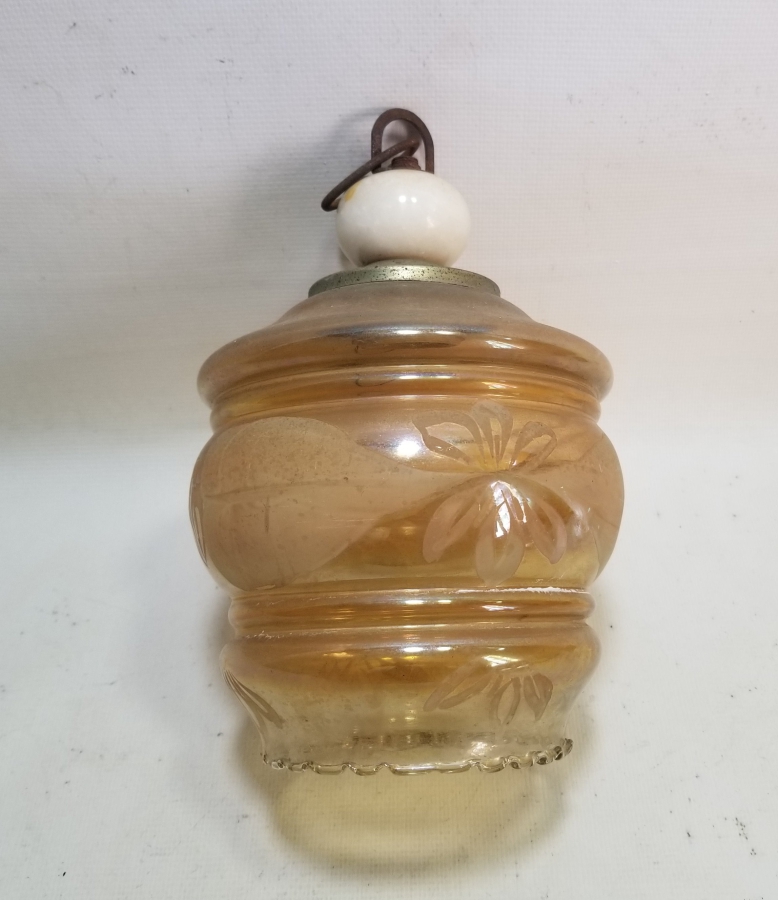 ÜZERİ PORSELEN BONCUKLU ANTİKA FRANSIZ LAMBA