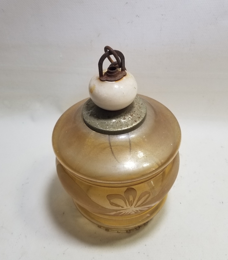 ÜZERİ PORSELEN BONCUKLU ANTİKA FRANSIZ LAMBA