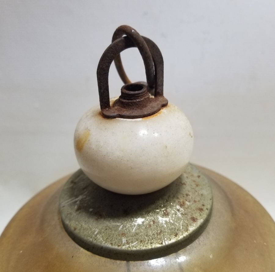 ÜZERİ PORSELEN BONCUKLU ANTİKA FRANSIZ LAMBA