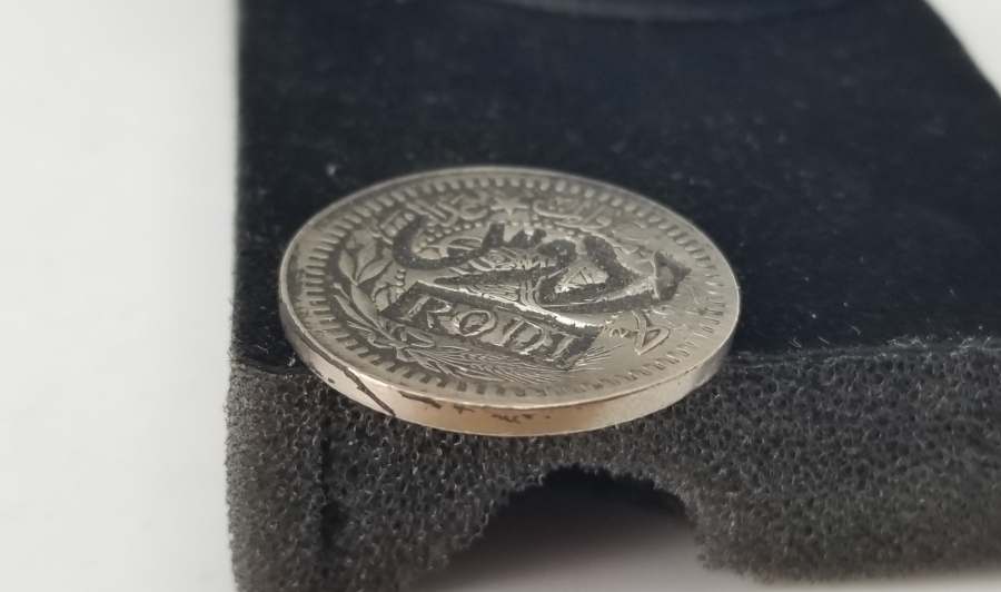 ÜZERİ OSMANLICA VE LATİN HARFLERİYLE RODOS KONTRMARKLI 20 PARA